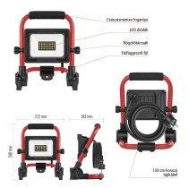 LED reflektor ELION 20W, red-fekete, IP65, 3000 lm, természetes fehér