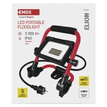 LED reflektor ELION 20W, rot-schwarz, IP65, 3000 lm, neutralweiß