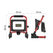 LED reflektor ELION 30W, rot-schwarz, IP65, 4800 lm, neutralweiß