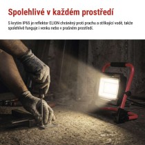 LED reflektor ELION 30W, červeno-černý, IP65, 4800 lm, neutrální bílá