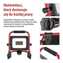 Naświetlacz LED ELION 30W, czerwony-czarny, IP65, 4800 lm, neutralna biel