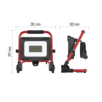 LED reflektor ELION 50W, rot-schwarz, IP65, 8000 lm, neutralweiß