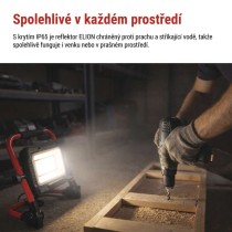 LED reflektor ELION 50W, červeno-černý, IP65, 8000 lm, neutrální bílá