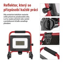 LED reflektor ELION 50W, červeno-černý, IP65, 8000 lm, neutrální bílá