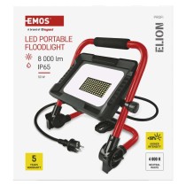 LED reflektor ELION 50W, rot-schwarz, IP65, 8000 lm, neutralweiß