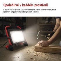 LED reflektor ELION 100W, červeno-černý, IP65, 16 000 lm, neutrální bílá