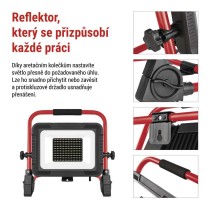 LED reflektor ELION 100W, červeno-černý, IP65, 16 000 lm, neutrální bílá