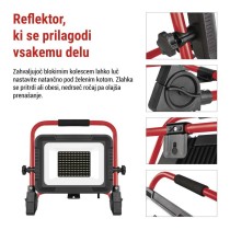 LED reflektor ELION 100W, rdeča-črn, IP65, 16 000 lm, nevtralna bela