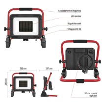 LED reflektor ELION 100W, red-fekete, IP65, 16 000 lm, természetes fehér
