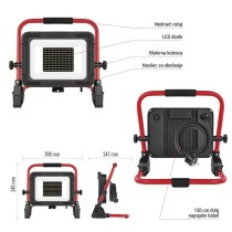 LED reflektor ELION 100W, rdeča-črn, IP65, 16 000 lm, nevtralna bela