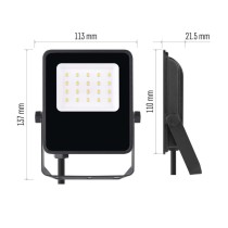 LED reflektor VISIO, 10 W, černý, neutrální bílá