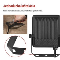 LED reflektor VISIO čierny, 10W neutrálna biela