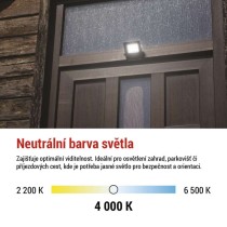 LED reflektor VISIO, 10 W, černý, neutrální bílá