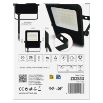 LED reflektor VISIO, 30 W, černý, neutrální bílá