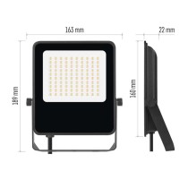 LED reflektor VISIO, 50 W, černý, neutrální bílá