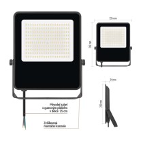 LED reflektor VISIO, 100 W, černý, neutrální bílá
