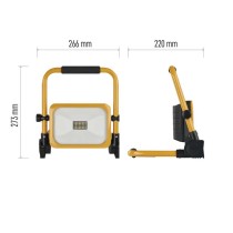 LED reflektor ACCO nabíjecí, přenosný, 20 W, žlutý, studená bílá