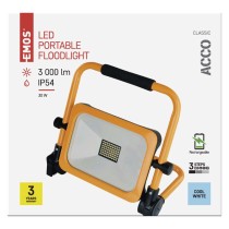 LED reflektor ACCO nabíjecí, přenosný, 30 W, žlutý, studená bílá
