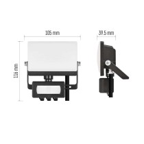 LED reflektor TAMBO EVO se senzorem pohybu, 10 W, 1000 lm, IP65, černý