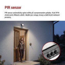 LED reflektor TAMBO EVO se senzorem pohybu, 10 W, 1000 lm, IP65, černý