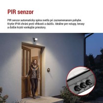 LED reflektor TAMBO EVO so senzorom pohybu, 10 W, 1000 lm, IP65, čierny