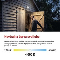 LED reflektor TAMBO EVO s senzorjem gibanja, 10 W, 1000 lm, IP65, črna