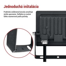 LED reflektor TAMBO EVO, 20 W, 2000 lm, IP65, čierny