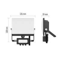 LED reflektor TAMBO EVO  se senzorem pohybu, 20 W, 2000 lm, IP65, černý