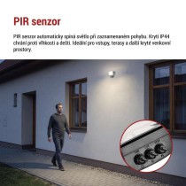 LED reflektor TAMBO EVO  se senzorem pohybu, 20 W, 2000 lm, IP65, černý