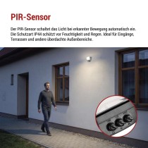 LED-Fluter TAMBO EVO mit Bewegungssensor, 20 W, 2000 lm, IP65, schwarz