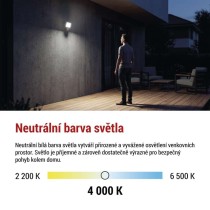 LED reflektor TAMBO EVO  se senzorem pohybu, 20 W, 2000 lm, IP65, černý