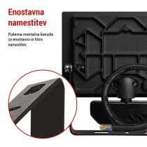 LED reflektor TAMBO s senzorjem gibanja, 20 W, 2000 lm, črn