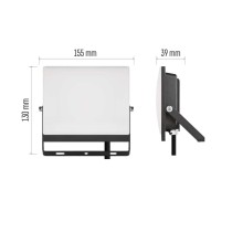 LED reflektor TAMBO EVO, 30 W, 3000 lm, IP65, černý