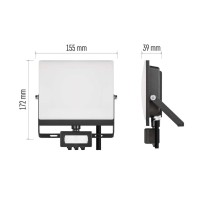LED reflektor TAMBO EVO se senzorem pohybu, 30 W, 3000 lm, IP65, černý