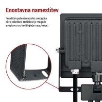 LED reflektor TAMBO EVO s senzorjem gibanja, 30 W, 3000 lm, IP65, črna