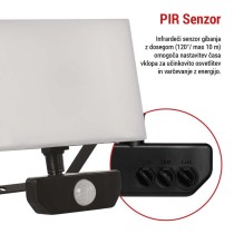 LED reflektor TAMBO s senzorjem gibanja, 30 W, 3000 lm, črn