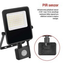 LED reflektor VISIO s pohybovým čidlem, 30 W, černý, neutrální bílá