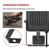 LED reflektor VISIO s pohybovým čidlom, 30 W, neutrálna biela, čierný
