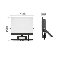 LED reflektor TAMBO EVO se senzorem pohybu, 50 W, 5000 lm, IP65, černý