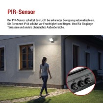 LED-Fluter TAMBO EVO mit Bewegungssensor, 50 W, 5000 lm, IP65, schwarz