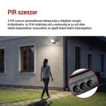 LED-es reflektor TAMBO EVO mozgásérzékelővel, 50 W, 5000 lm, IP65, fekete