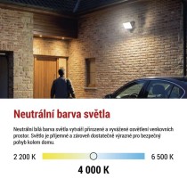 LED reflektor TAMBO EVO se senzorem pohybu, 50 W, 5000 lm, IP65, černý