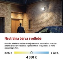 LED reflektor TAMBO EVO s senzorjem gibanja, 50 W, 5000 lm, IP65, črna