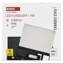 LED reflektor TAMBO EVO se senzorem pohybu, 50 W, 5000 lm, IP65, černý