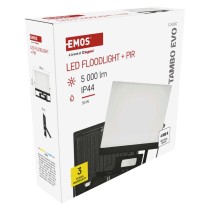LED reflektor TAMBO EVO se senzorem pohybu, 50 W, 5000 lm, IP65, černý