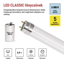 EMOS LED Fénycső T8 6,5 W 1 100 lm 60 cm, Hideg fehér 10 db.