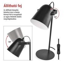 EMOS Nina asztali lámpa E27 IP20, fekete