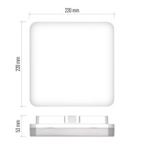 LED Deckenleuchte TORI, eckig, weiss 15W neutralweiss, IP54