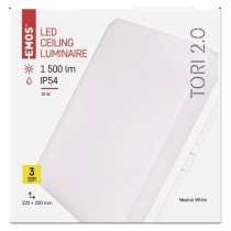 LED Deckenleuchte TORI, eckig, weiss 15W neutralweiss, IP54