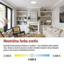 LED stropné svietidlo TIVI, A CLASS, okrúhle biele 19W, IP44, Neutrálna biela